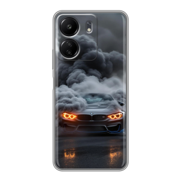 Силиконовый чехол на Xiaomi Poco C65 с принтом BMW БМВ