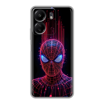 Силиконовый чехол на Xiaomi Poco C65 с принтом Spiderman Человек паук Силиконовый чехол на Xiaomi Poco C65 с принтом Spiderman Человек паук