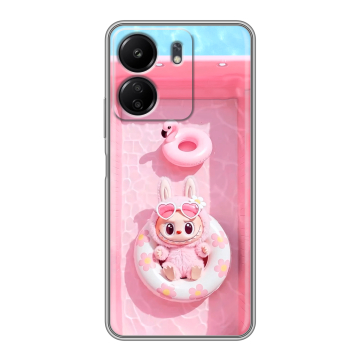 Силиконовый чехол на Xiaomi Poco C65 с принтом Labubu Лабубу