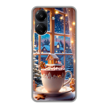 Силиконовый чехол на Xiaomi Poco C65 с принтом Новый год Силиконовый чехол на Xiaomi Poco C65 с принтом Новый год