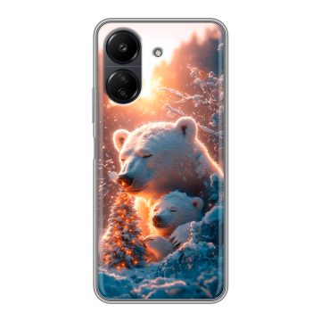 Силиконовый чехол на Xiaomi Poco C65 с принтом Новый год Силиконовый чехол на Xiaomi Poco C65 с принтом Новый год