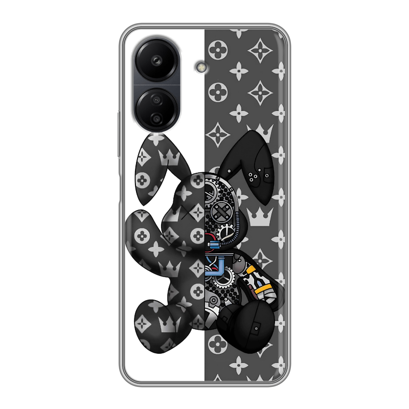 Силиконовый чехол на Xiaomi Poco C65 с принтом Луи робот Силиконовый чехол на Xiaomi Poco C65 с принтом Луи робот
