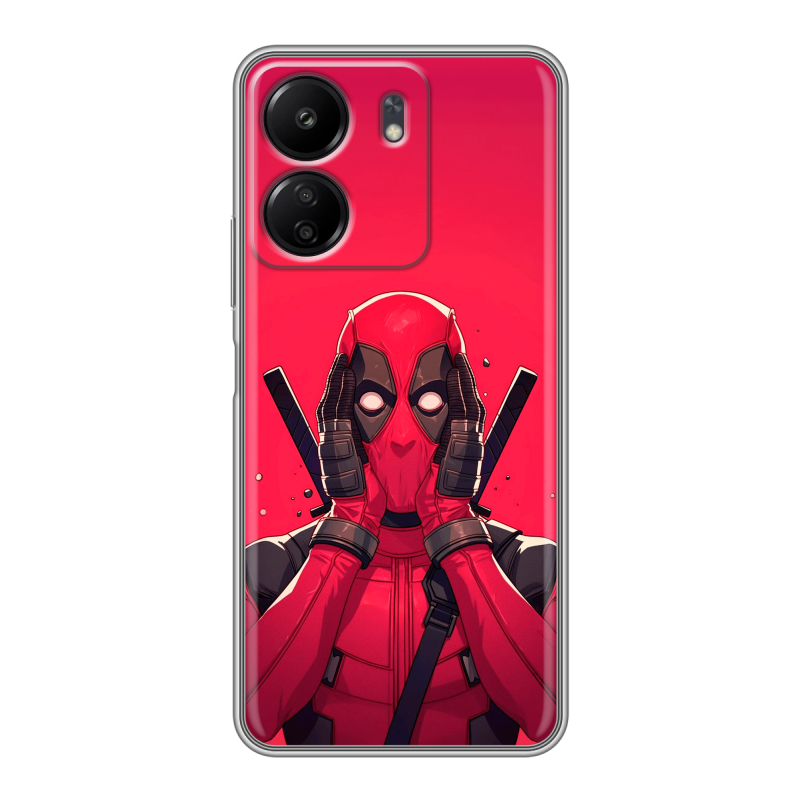 Силиконовый чехол на Xiaomi Poco C65 с принтом Дедпул Deadpool Силиконовый чехол на Xiaomi Poco C65 с принтом Дедпул Deadpool