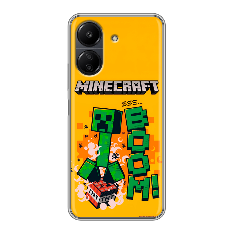 Силиконовый чехол на Xiaomi Poco C65 с принтом Майнкрафт Minecraft Силиконовый чехол на Xiaomi Poco C65 с принтом Майнкрафт Minecraft