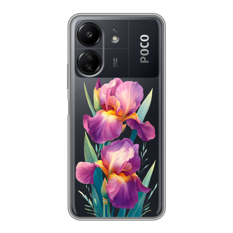 Силиконовый чехол на Xiaomi Poco C65 с принтом Цветы орхидеи Силиконовый чехол на Xiaomi Poco C65 с принтом Цветы орхидеи