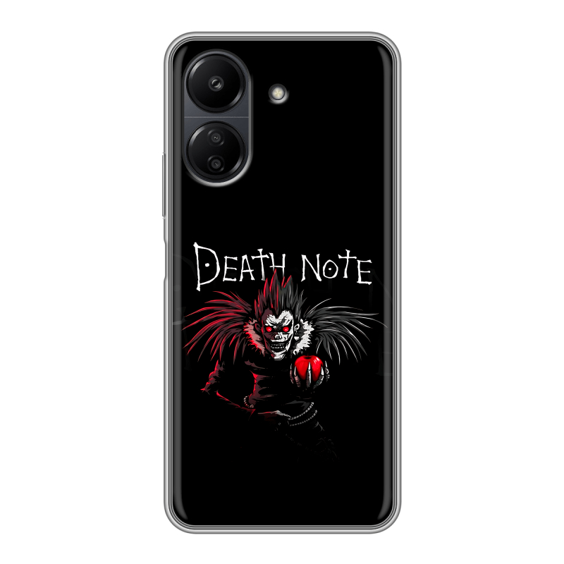 Силиконовый чехол на Xiaomi Poco C65 с принтом Death note Тетрадь смерти Силиконовый чехол на Xiaomi Poco C65 с принтом Death note Тетрадь смерти