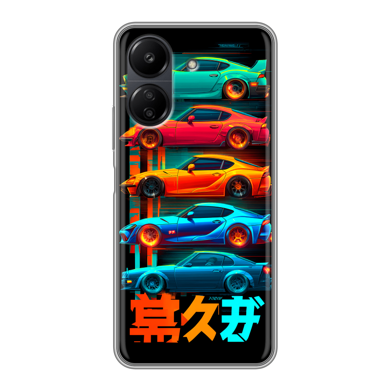 Силиконовый чехол на Xiaomi Poco C65 с принтом машины тачки Силиконовый чехол на Xiaomi Poco C65 с принтом машины тачки