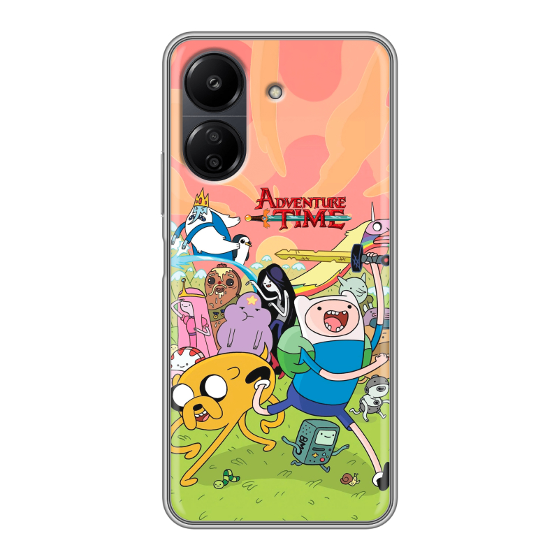 Силиконовый чехол на Xiaomi Poco C65 с принтом Adventure time Время приключений Силиконовый чехол на Xiaomi Poco C65 с принтом Adventure time Время приключений