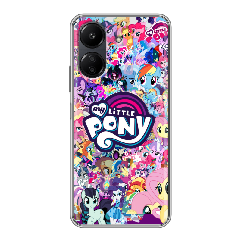 Силиконовый чехол на Xiaomi Poco C65 с принтом My little pony Дружба чудо Силиконовый чехол на Xiaomi Poco C65 с принтом My little pony Дружба чудо