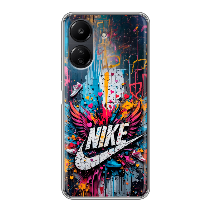 Силиконовый чехол на Xiaomi Poco C65 с принтом Nike Найк Силиконовый чехол на Xiaomi Poco C65 с принтом Nike Найк