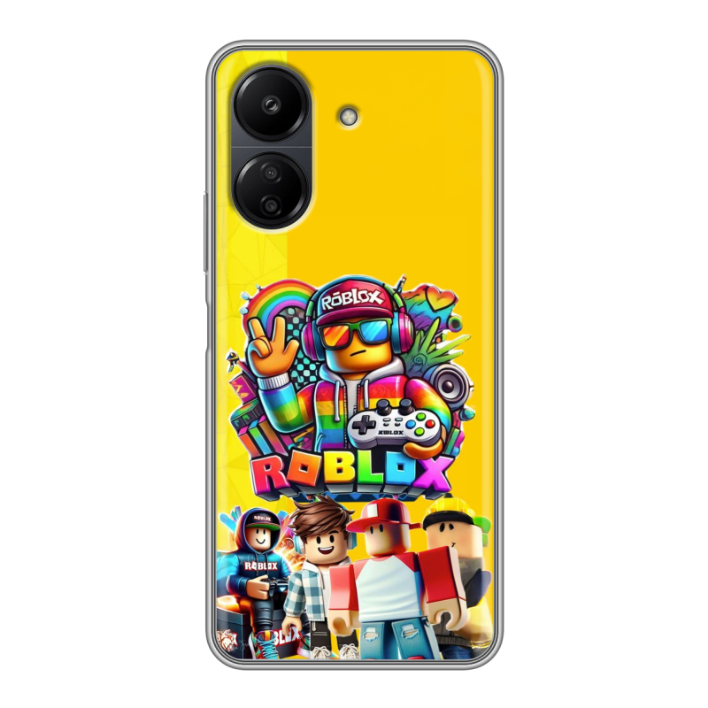Силиконовый чехол на Xiaomi Poco C65 с принтом Roblox Роблокс Силиконовый чехол на Xiaomi Poco C65 с принтом Roblox Роблокс