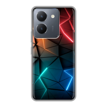 Силиконовый чехол на Vivo Y27s с принтом Абстракция неон