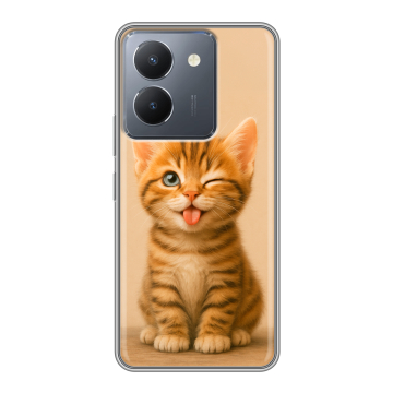 Силиконовый чехол на Vivo Y27s с принтом котенок Силиконовый чехол на Vivo Y27s с принтом котенок