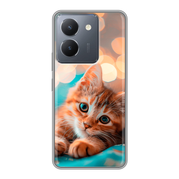 Силиконовый чехол на Vivo Y27s с принтом котик Силиконовый чехол на Vivo Y27s с принтом котик
