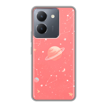Силиконовый чехол на Vivo Y27s с принтом Розовый космос