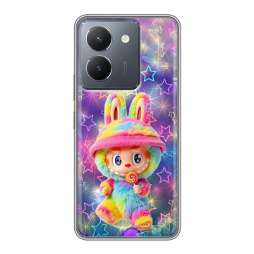 Силиконовый чехол на Vivo Y27s с принтом Labubu Лабубу Силиконовый чехол на Vivo Y27s с принтом Labubu Лабубу