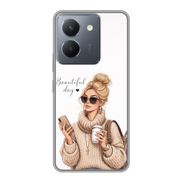 Силиконовый чехол на Vivo Y27s с принтом женский Силиконовый чехол на Vivo Y27s с принтом женский