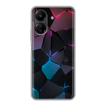 Силиконовый чехол на Xiaomi RedMi 13C с принтом Геометрия неона Силиконовый чехол на Xiaomi RedMi 13C с принтом Геометрия неона