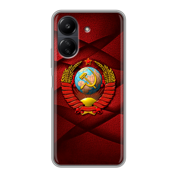 Силиконовый чехол на Xiaomi RedMi 13C с принтом Герб СССР Силиконовый чехол на Xiaomi RedMi 13C с принтом Герб СССР