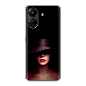 Силиконовый чехол на Xiaomi RedMi 13C с принтом Девушка в шляпе