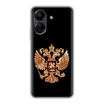Силиконовый чехол на Xiaomi RedMi 13C с принтом Герб России золотой