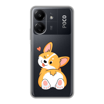 Силиконовый чехол на Xiaomi RedMi 13C с принтом Корги