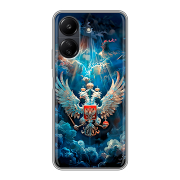 Силиконовый чехол на Xiaomi RedMi 13C с принтом Герб флаг России