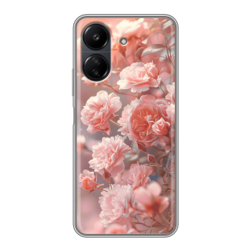 Силиконовый чехол на Xiaomi RedMi 13C с принтом Розовые розы