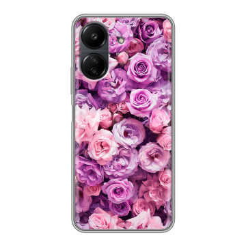 Силиконовый чехол на Xiaomi RedMi 13C с принтом лавандовые розы Силиконовый чехол на Xiaomi RedMi 13C с принтом лавандовые розы