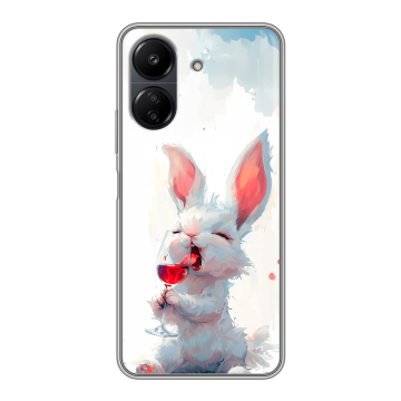 Силиконовый чехол на Xiaomi RedMi 13C с принтом кролик зайчик