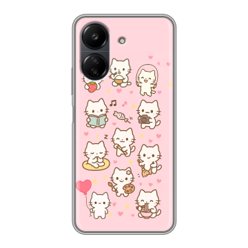 Силиконовый чехол на Xiaomi RedMi 13C с принтом Hello Kitty Хелоу Кити