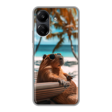 Силиконовый чехол на Xiaomi RedMi 13C с принтом Капибара Силиконовый чехол на Xiaomi RedMi 13C с принтом Капибара