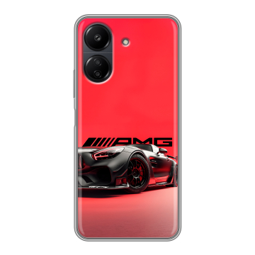 Силиконовый чехол на Xiaomi RedMi 13C с принтом Мерседес Mercedes AMG Силиконовый чехол на Xiaomi RedMi 13C с принтом Мерседес Mercedes AMG