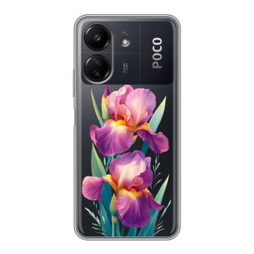Силиконовый чехол на Xiaomi RedMi 13C с принтом Цветы орхидеи Силиконовый чехол на Xiaomi RedMi 13C с принтом Цветы орхидеи