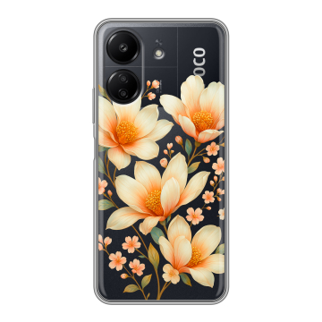 Силиконовый чехол на Xiaomi RedMi 13C с принтом Цветы Силиконовый чехол на Xiaomi RedMi 13C с принтом Цветы