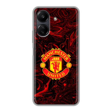 Силиконовый чехол на Xiaomi RedMi 13C с принтом Manchester United Силиконовый чехол на Xiaomi RedMi 13C с принтом Manchester United