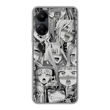 Силиконовый чехол на Xiaomi RedMi 13C с принтом Ahegao Ахегао Аниме Силиконовый чехол на Xiaomi RedMi 13C с принтом Ahegao Ахегао Аниме