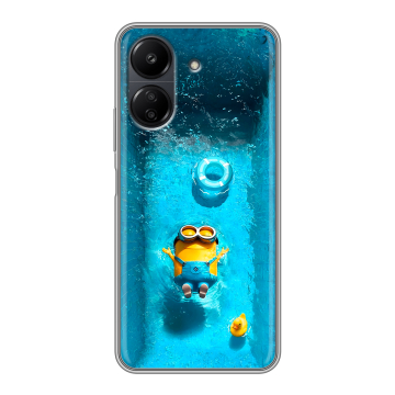 Силиконовый чехол на Xiaomi RedMi 13C с принтом Миньоны