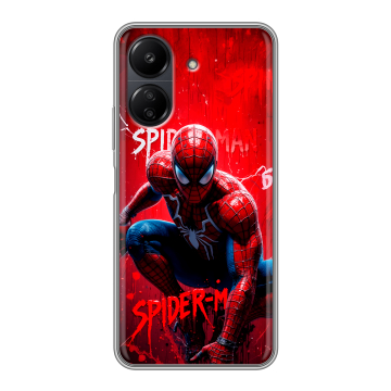Силиконовый чехол на Xiaomi RedMi 13C с принтом Spiderman Человек паук