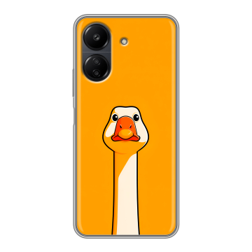 Силиконовый чехол на Xiaomi RedMi 13C с принтом Смешная утка Силиконовый чехол на Xiaomi RedMi 13C с принтом Смешная утка