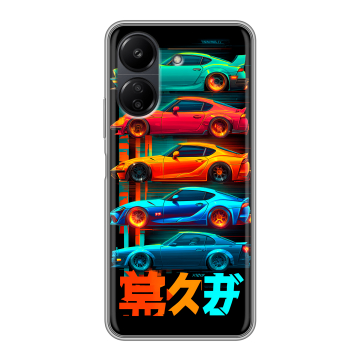 Силиконовый чехол на Xiaomi RedMi 13C с принтом машины тачки Силиконовый чехол на Xiaomi RedMi 13C с принтом машины тачки