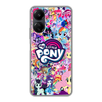 Силиконовый чехол на Xiaomi RedMi 13C с принтом My little pony Дружба чудо Силиконовый чехол на Xiaomi RedMi 13C с принтом My little pony Дружба чудо
