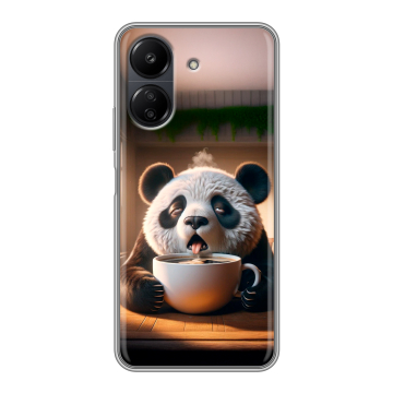 Силиконовый чехол на Xiaomi RedMi 13C с принтом смешная панда