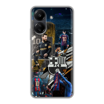 Силиконовый чехол на Xiaomi RedMi 13C с принтом Messi Barcelona