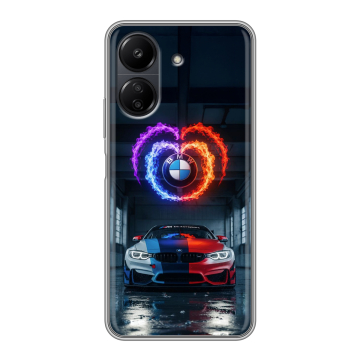 Силиконовый чехол на Xiaomi RedMi 13C с принтом BMW БМВ
