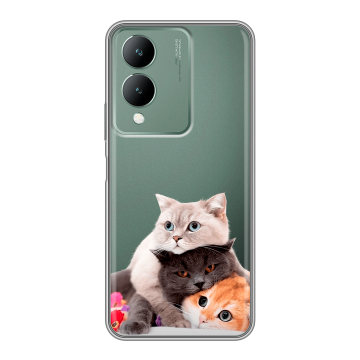 Силиконовый чехол на Vivo Y17s с принтом Кошки