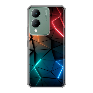 Силиконовый чехол на Vivo Y17s с принтом Абстракция неон