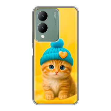 Силиконовый чехол на Vivo Y17s с принтом Котенок в шапке Силиконовый чехол на Vivo Y17s с принтом Котенок в шапке