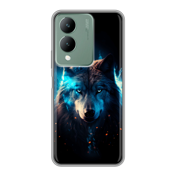 Силиконовый чехол на Vivo Y17s с принтом Волк ночной Силиконовый чехол на Vivo Y17s с принтом Волк ночной