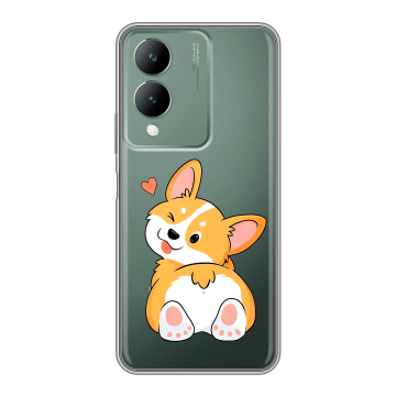 Силиконовый чехол на Vivo Y17s с принтом Корги Силиконовый чехол на Vivo Y17s с принтом Корги